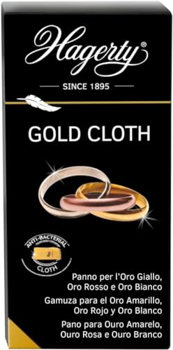 Hagerty Gold Cloth Goldputztuch 36 x 30 cm I Imprägniertes Gold Reinigung Schmucktuch aus Baumwolle für erneuerten Glanz I Effizientes Schmuck Poliertuch für Gelbgold Rotgold Rosegold Weißgold